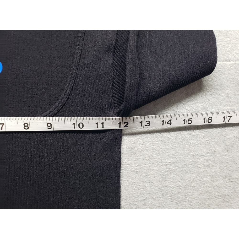 Zara Women Cropped Top XS Black Scoop Neck Long Sleeve Pullover Slim Logo Casual - Picture 14 of 16